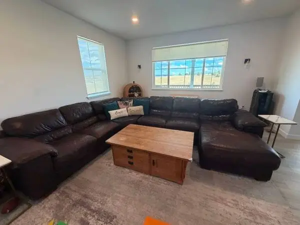 4 Piece Leather Sectional - Dark Brown