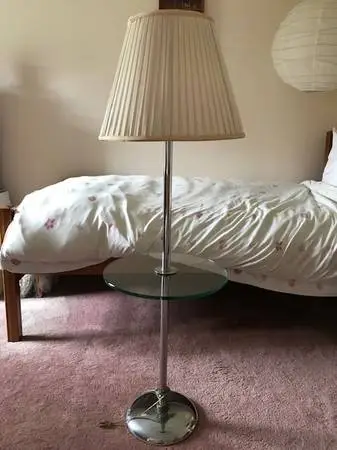 standing lamp with glass tray table