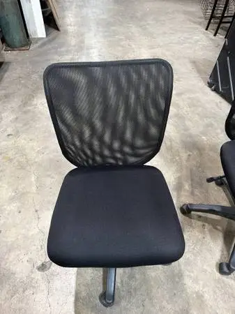 Black Armless Desk Chair - 2 Available