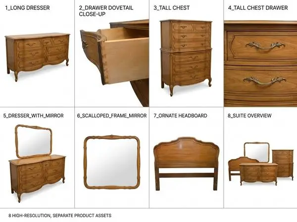 Vintage Thomasville Camille French Provincial 4-Piece Bedroom