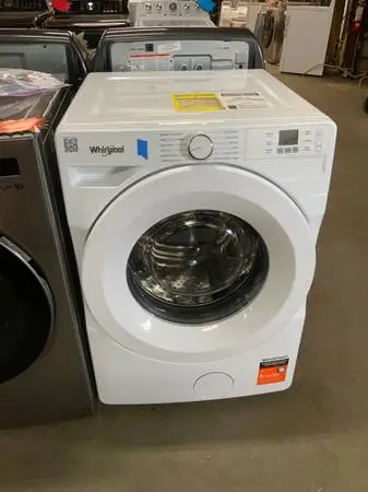 **WHIRLPOOL WHITE FRONT LOADING 4.5 CU FT SINGLE WASHER**ON SALE NOW*