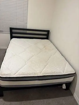 Queen bed and frame