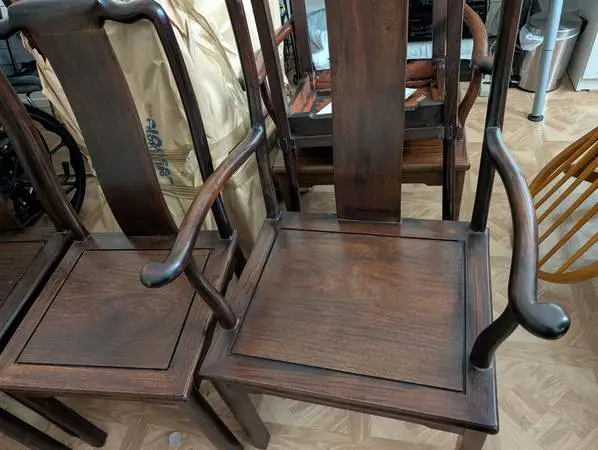 Vintage Asian style solid wood chairs in excellent condition