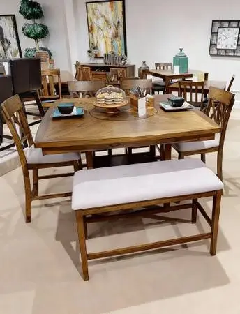 Counter Height Dining Set Table With 4 chairs & Bench