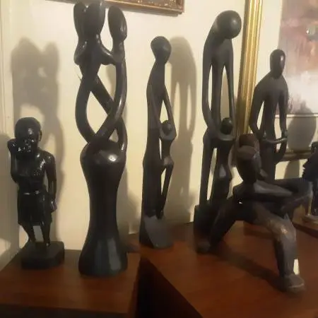 Huge Collection of African Hand-Carved Statues + Mask/Pictures/OBO