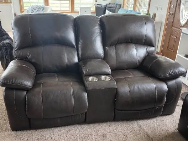 Ashley Electric Reclining Leather Sofa And Love Seat