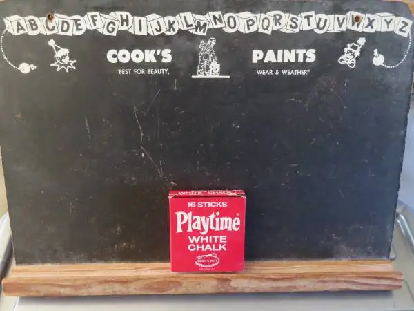 Vintage Cooks Paint Advertising Chalkboard and chalk
