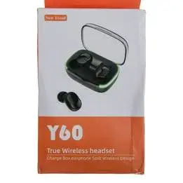 Y60 True Wireless Headset. Charge box, earphone split wireless design
