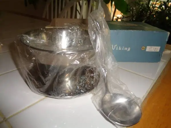 Vintage Viking Gravy Bowl & Ladle
