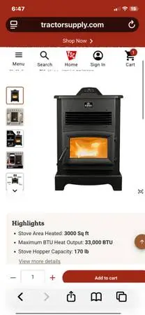 King pellet stove