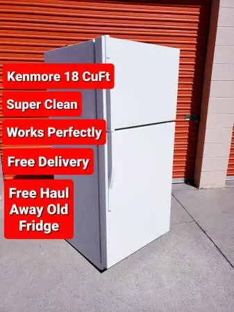 Top Freezer Refrigerator Kenmore 18 CuFt Super Clean Works Perfectly