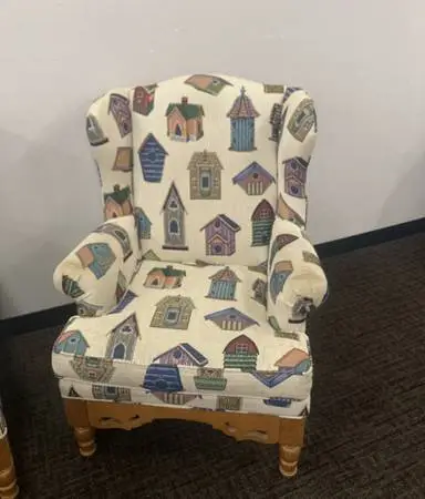 Wingback upholstered chair, 2 available