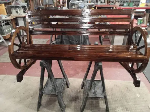 NEW LARGE 55.5 Wagon Wheel Park Bench.