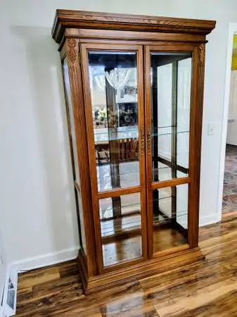 Oak Glass Display Cabinet