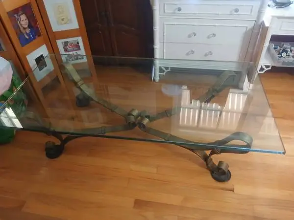Glass top coffee table