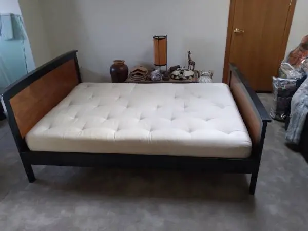 Futon wood bed with upgrade mattress