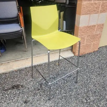 2 LIME GREEN BAR STOOLS