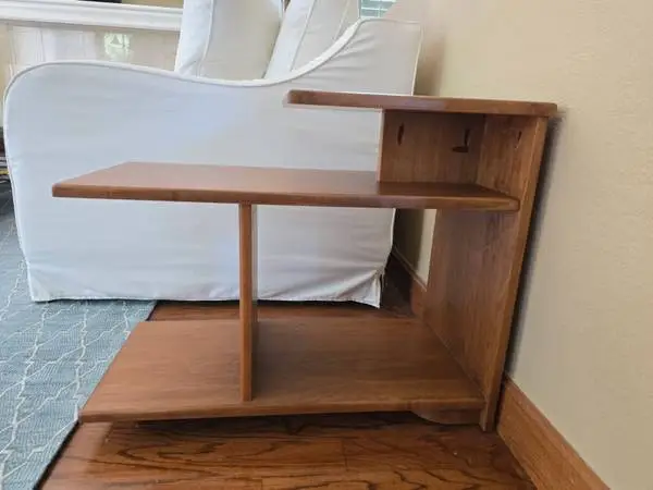 Scandinavian Design Wood Castle Mid-Century End Table