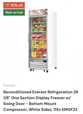 Reconditioned Everest One Section Display Commercial Freezer EMGF23