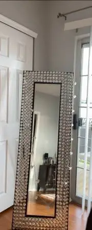 Tall Bejeweled Floor Mirror