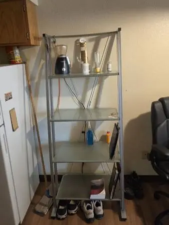 Glass tower shelves
