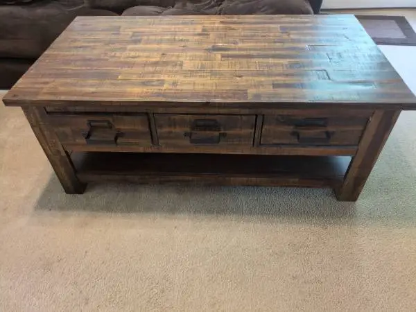Wood coffee table
