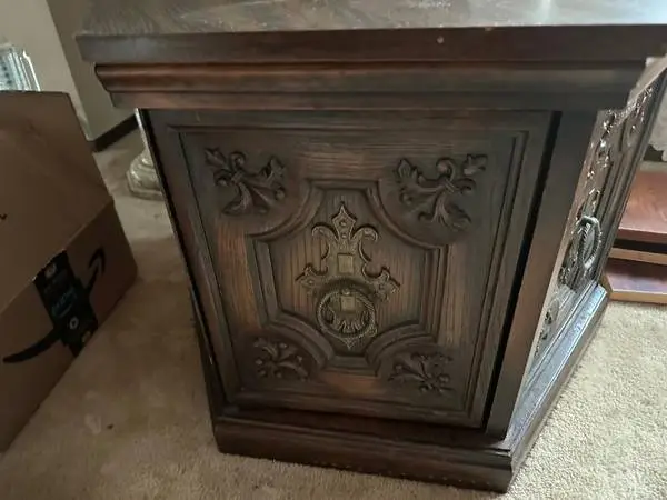 End Hexagon Table and Cabinet