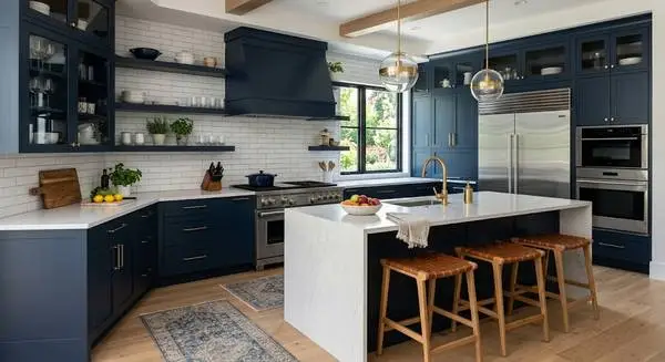 Brooklyn Midnight Shaker 10x10 Kitchen Cabinets - All Wood!