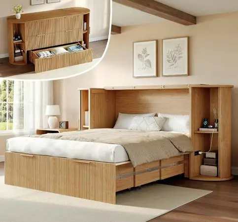 BRAND-NEW AMERLIFE QUEEN MURPHY BED + TRI-FOLD MEMORY FOAM MATTRESS