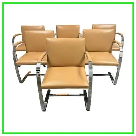 Ludwig Mies Van Der Rohe For Knoll Brno Armchairs, Set Of Six