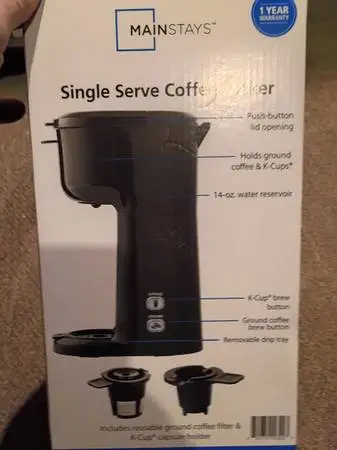 Mainstays Single Serve Coffee Maker NEW IN BOX