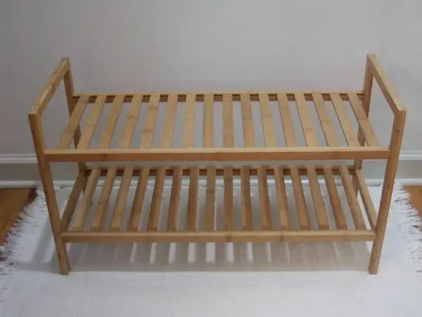 Bamboo 2-Tier Shoe Rack / Storage Organizer