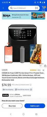 Cosori updated air fryer for sale