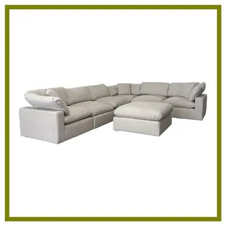 Living Spaces Seven Piece Modular Sectional + Ottoman