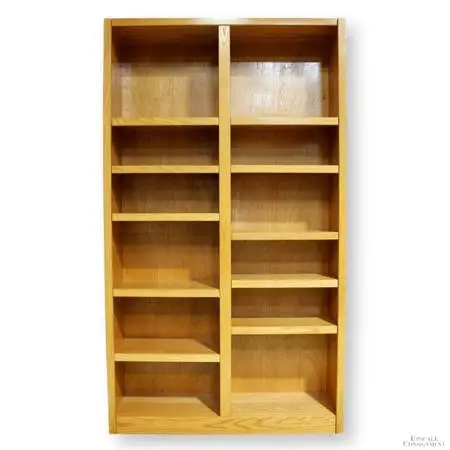 Golden Oak Double Bookcase
