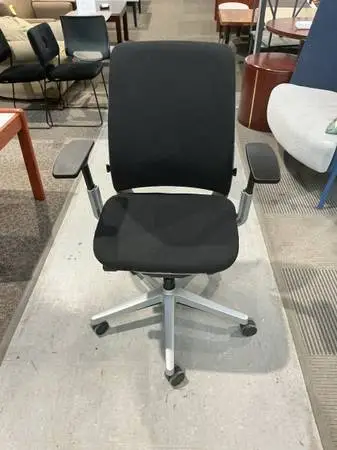 Steelcase Amia Office Chair w/ Refurbished Black Fabric & Gray Frame