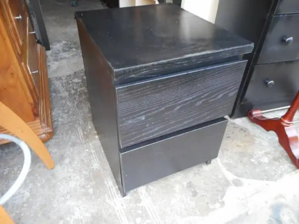 IKEA Black 2 Drawer Nightstand