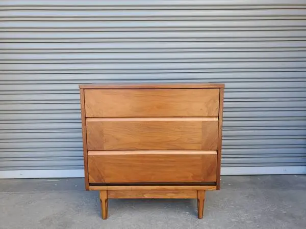 vintage walnut low boy 3 drawer