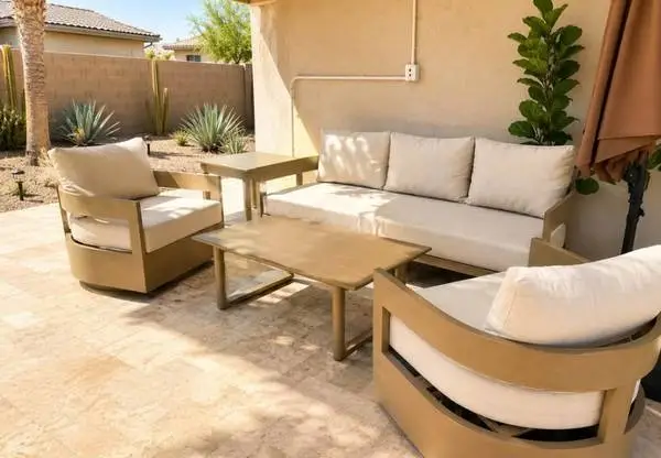 Sunbrella Cushions Aluminum Frame Patio Furniture Conversation Set *N