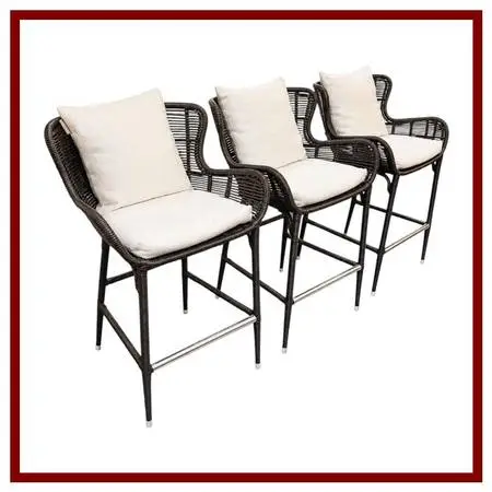 Palecek Palermo In/outdoor Counter Stools, Set Of Three
