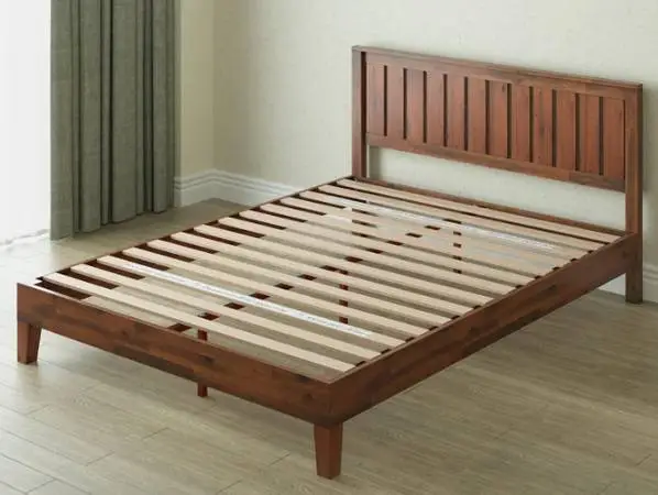 Zinus Vivek Deluxe Wood Platform Bed Frame Antique Espresso King