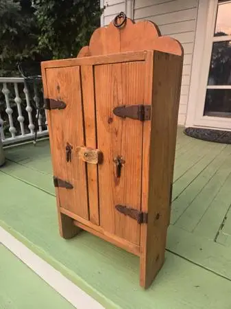 Antique English Pine Wall Cabinet
