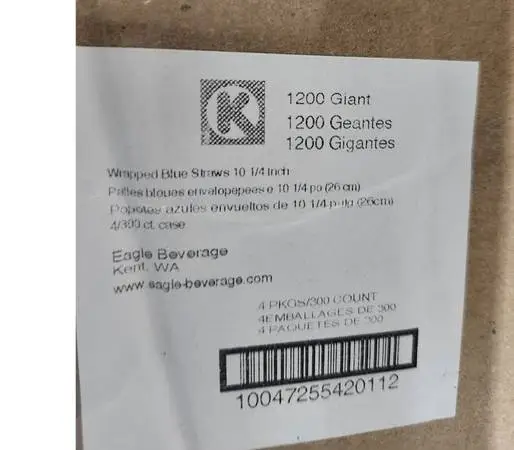 Individually Wrapped Blue Straws