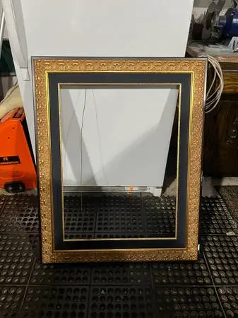 Large 32x40 gold trimmed picture frame