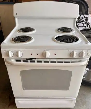 White GE Electric Stove 30 Width