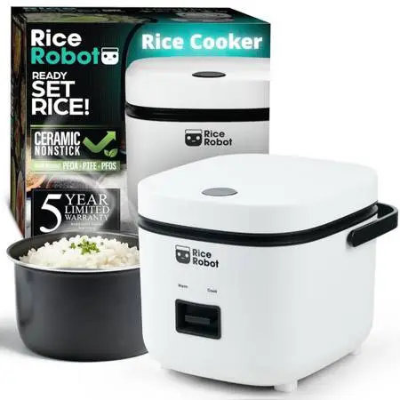 Rice Robot Personal Rice Cooker, PFAS-free, Nonstick. 1 Quart Capacity