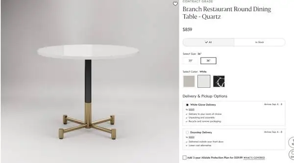 West Elm Marble Branch Base Bistro Table, Round, 36