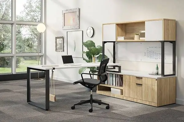 GREAT DESIGN - L-Shape Desk with Hutch