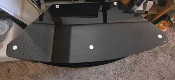 Metal and Tempered Glass TV Stand