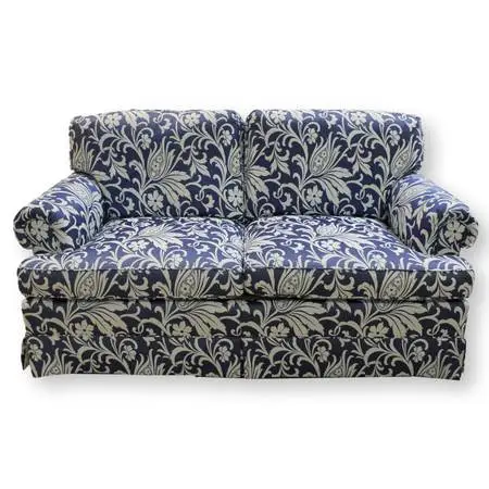 Baker Furniture Blue & White Print Loveseat - Blue & White
